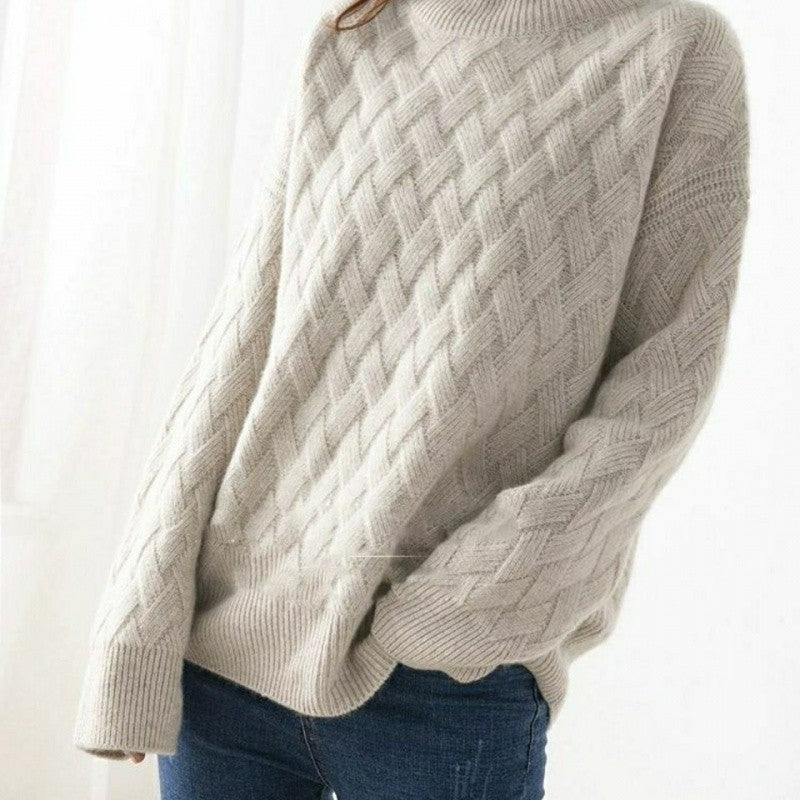 Pull Turtleneck Femme, Tricot Épais Automne